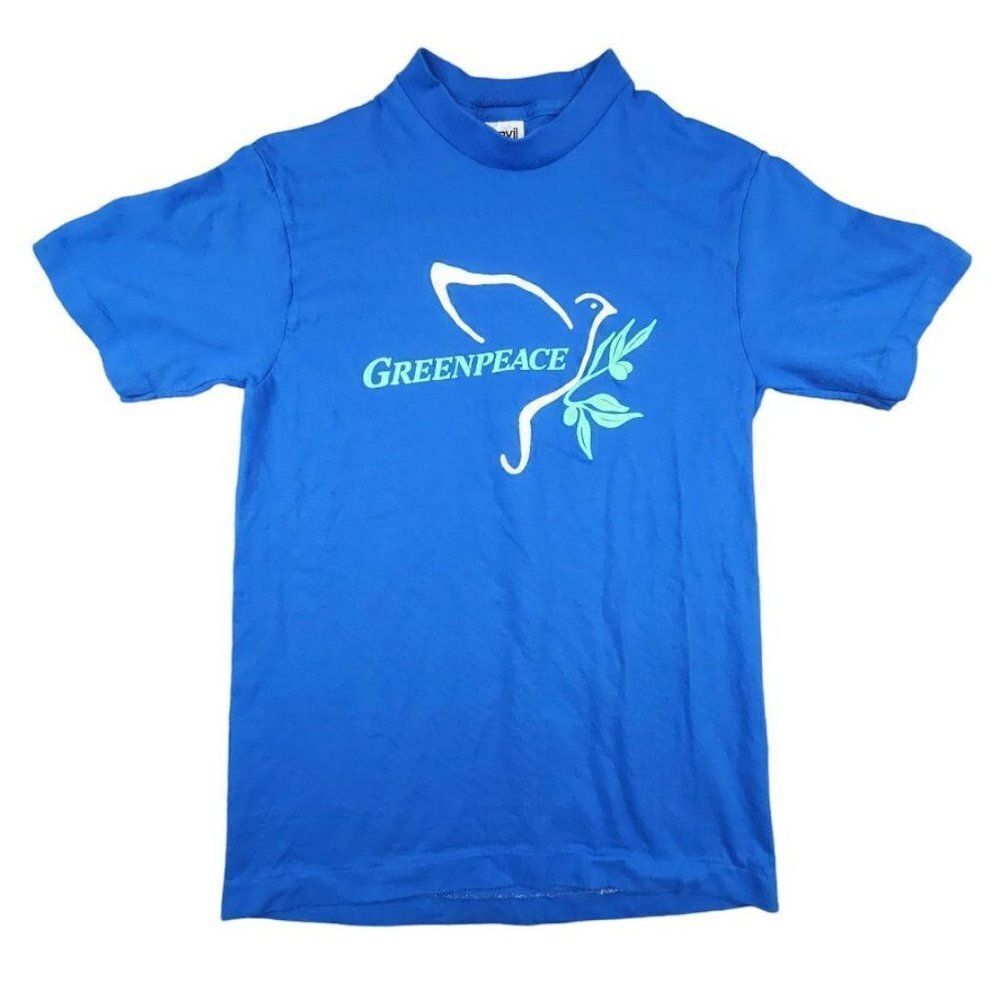 Vintage Greenpeace T Shirt Mens Size Small 90s Dove Environmentalism Made In USA